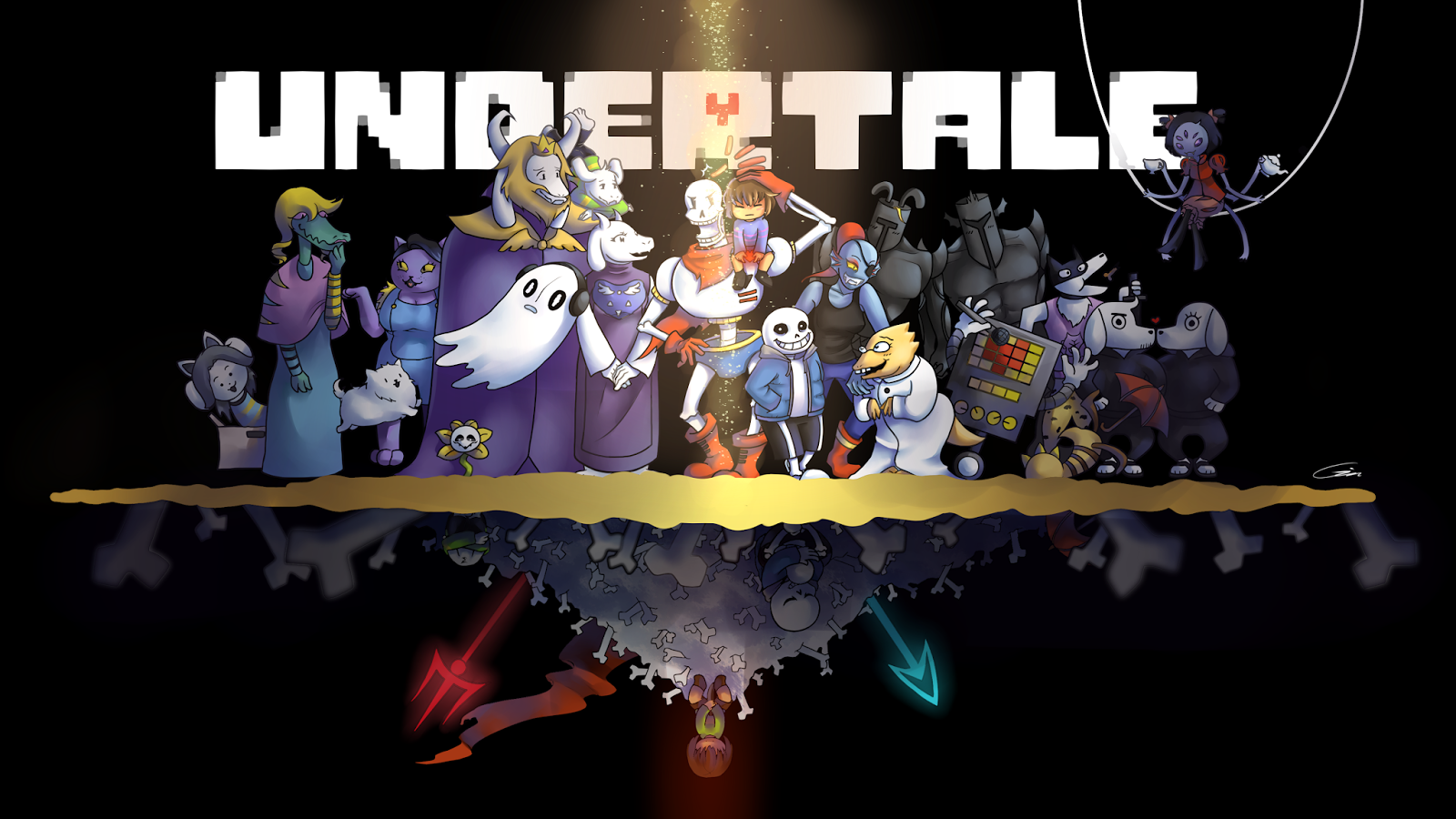 Pixel art collage of indie RPG heroes from Sea of Stars, Chained Echoes, Undertale, and Ender Lilies evoking Bug Fables and Hollow Knight vibes for 2026 gamers