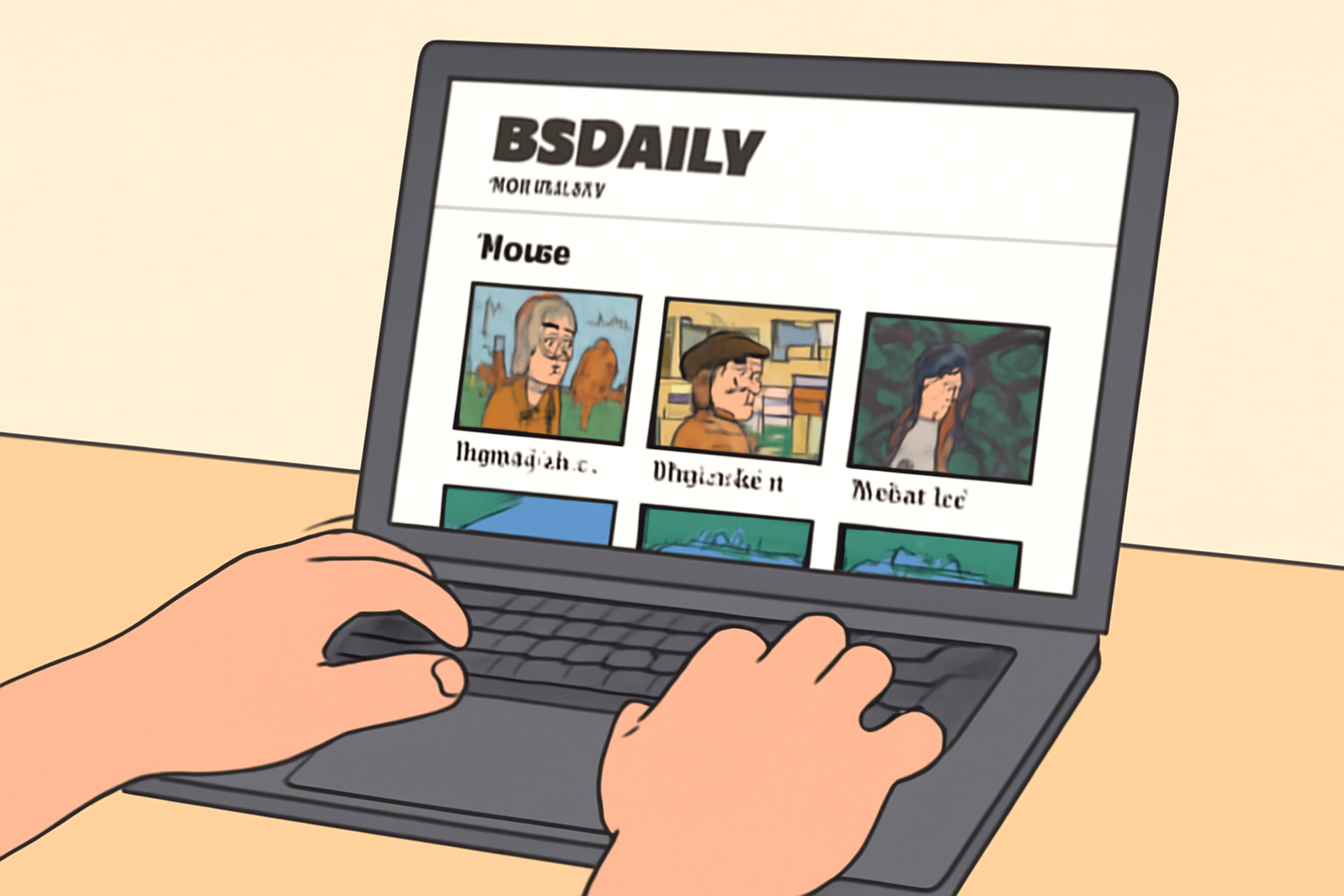 a user opening the B3Daily website on a laptop, with indie game thumbnails visible