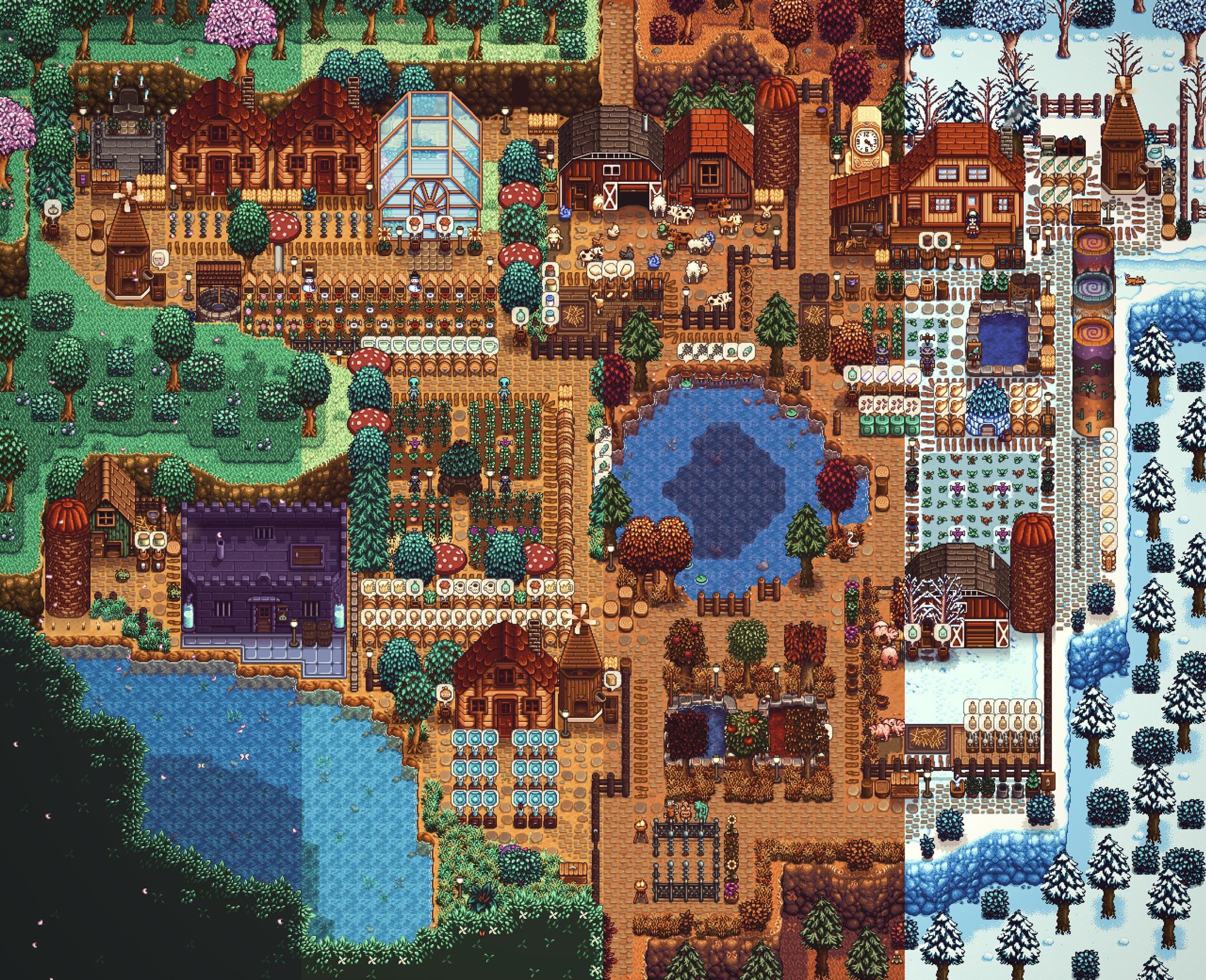 Stardew Valley pixel art farm