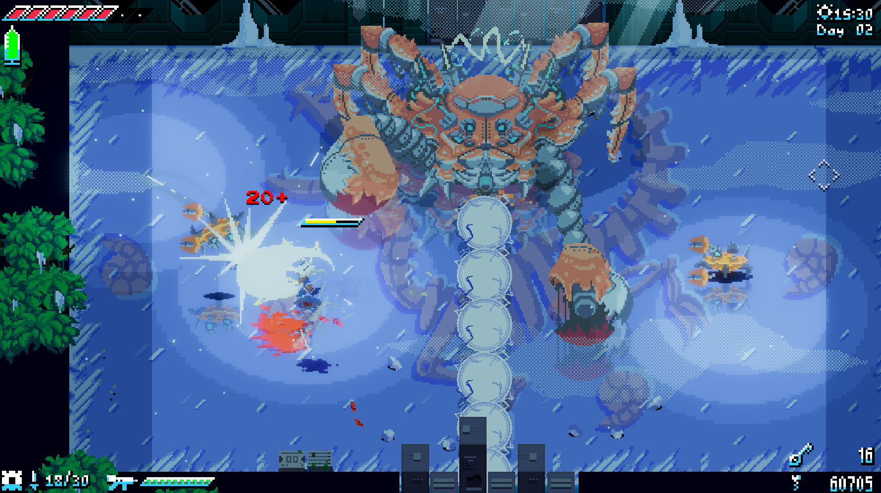 Unsighted indie game isometric pixel art