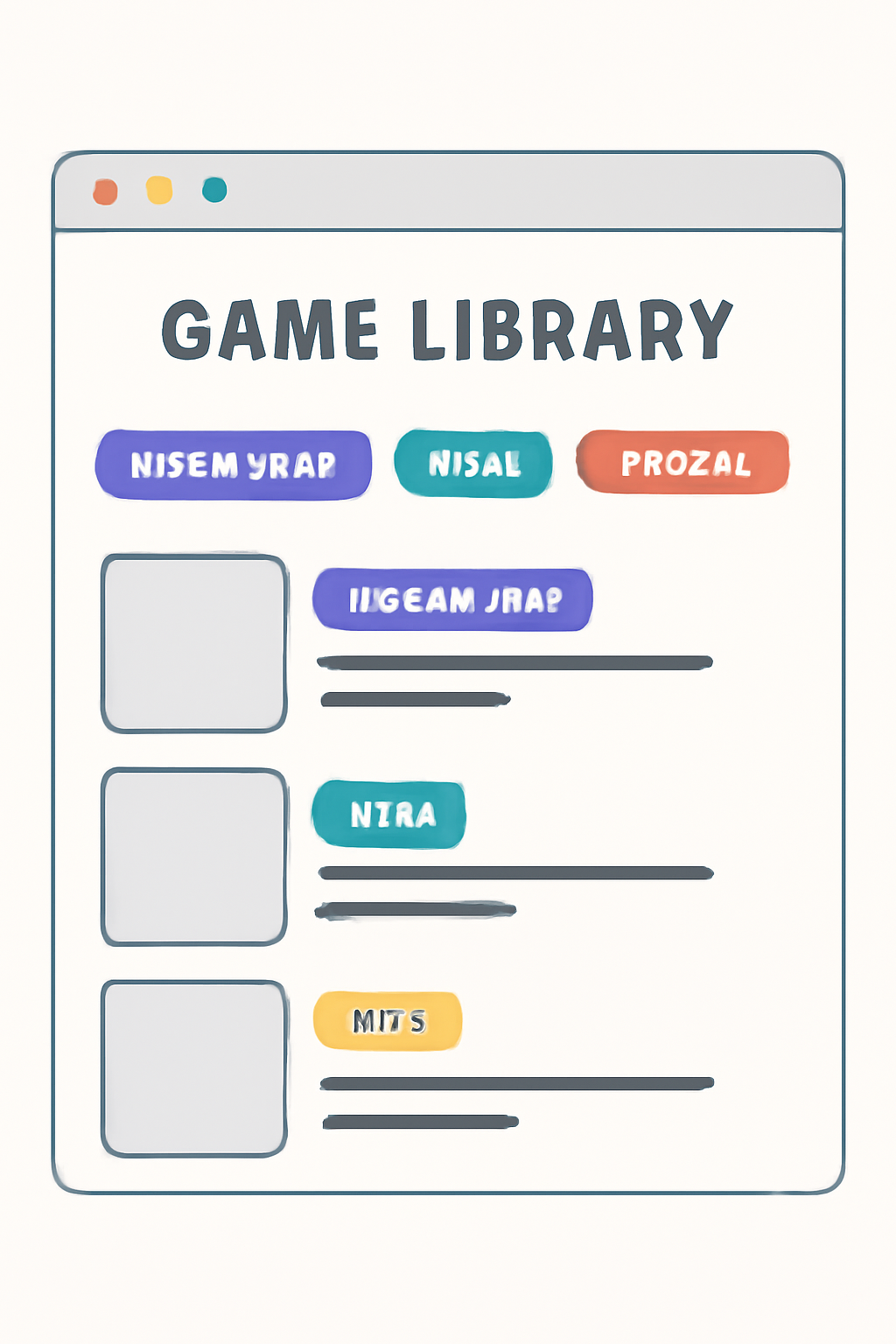 a game library interface highlighting colorful tags such as 'Hidden Gem' and 'Indie'