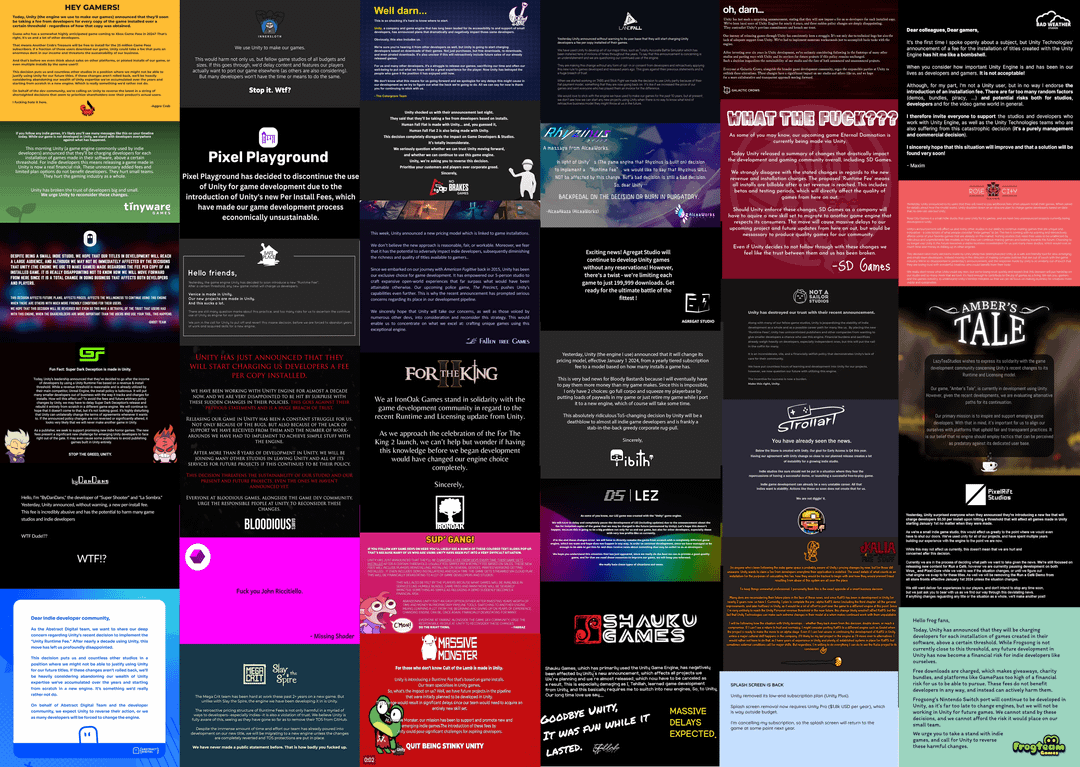 Indie game developer Twitter announcement