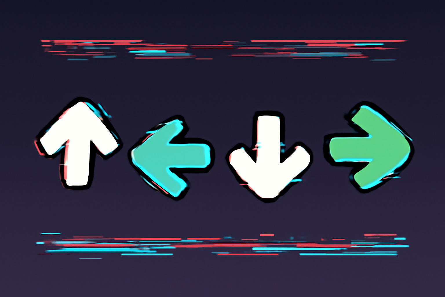 Glitchy rhythm arrows distorting in FNF B3 Rerun mod song screen